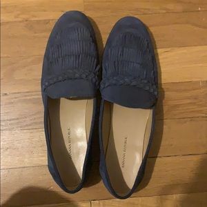 Blue suede loafer from Banana Republic